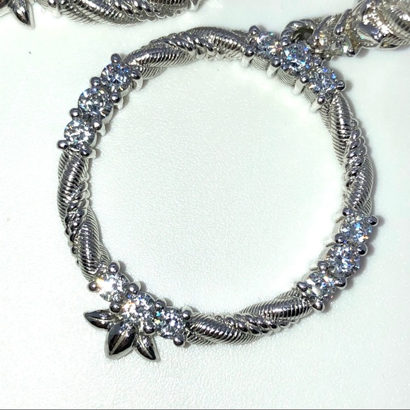 JUDITH RIPKA PIERCED DROP WREATH & DIAMONIQUE EARRINGS 💜 - Picture 2 of 7